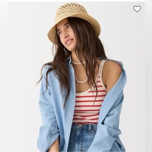 J.Crew Open-weave packable straw hat size S-M